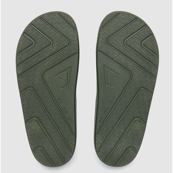 Gymshark Unisex Rest Day Slice Sandals Core Olive Mens Size 13 Womens Size 14 - Picture 6 of 8